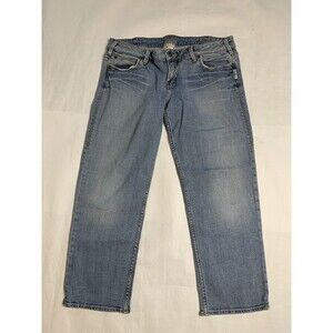 SILVER Tyler Jeans Womens 33 Ankle Crop Blue Faded Retro